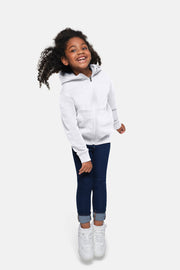 HAKRO Kinder Kapuzen-Sweatjacke Bio-Baumwolle - weiß