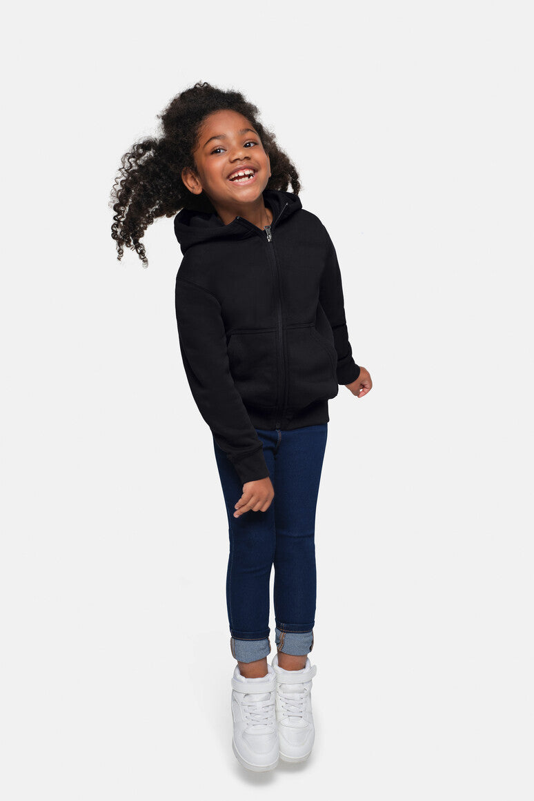HAKRO Kinder Kapuzen-Sweatjacke Bio-Baumwolle - schwarz