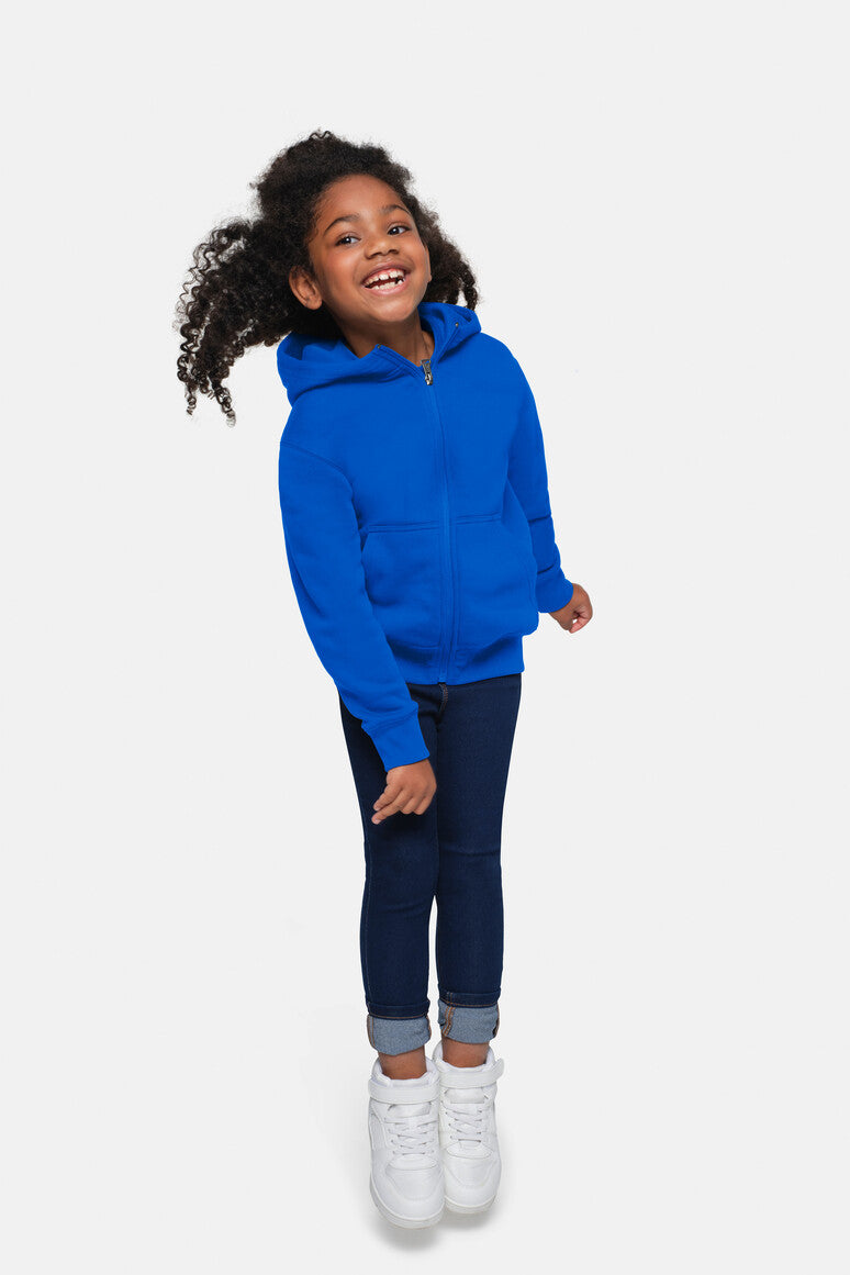 HAKRO Kinder Kapuzen-Sweatjacke Bio-Baumwolle - royalblau
