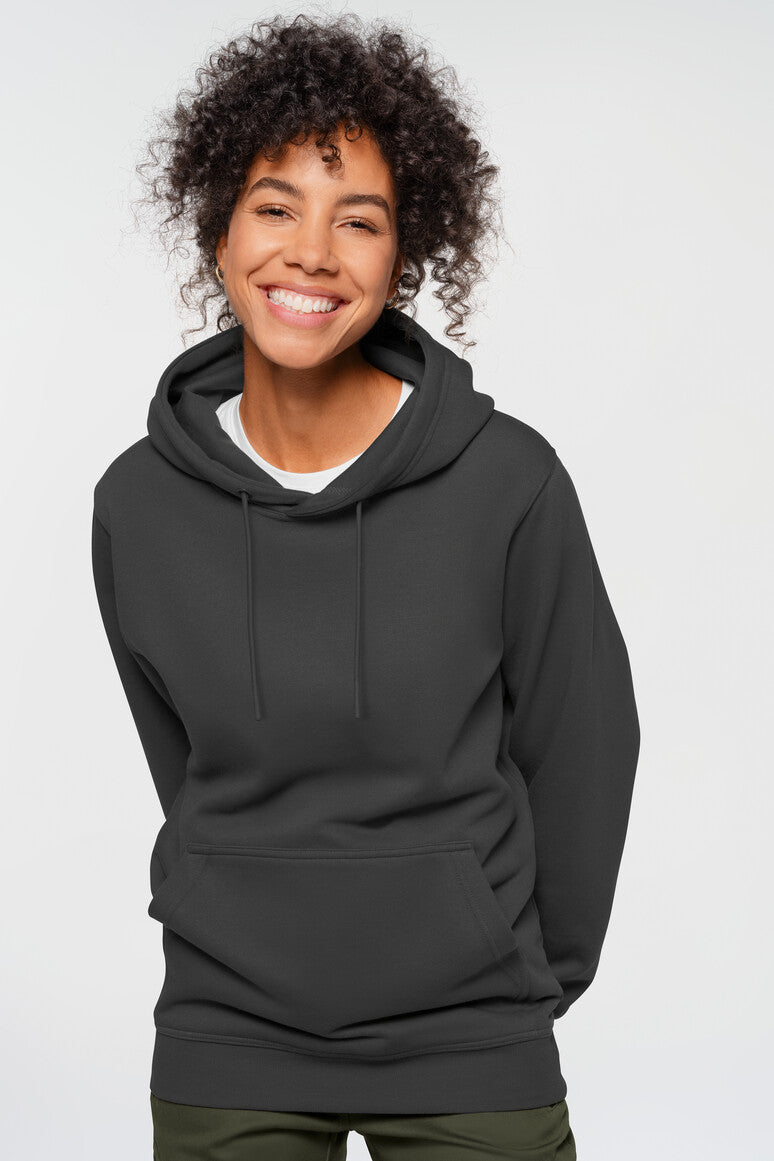Label-Free Kapuzen-Sweat Heavy MIKRALINAR® ECO - karbongrau