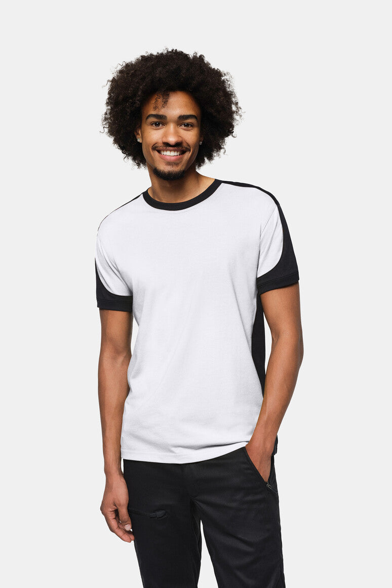 HAKRO T-Shirt Contrast MIKRALINAR® ECO - weiß/schwarz