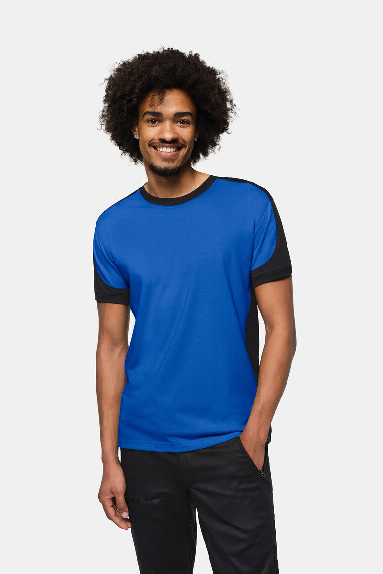 HAKRO T-Shirt Contrast MIKRALINAR® ECO - royalblau/schwarz