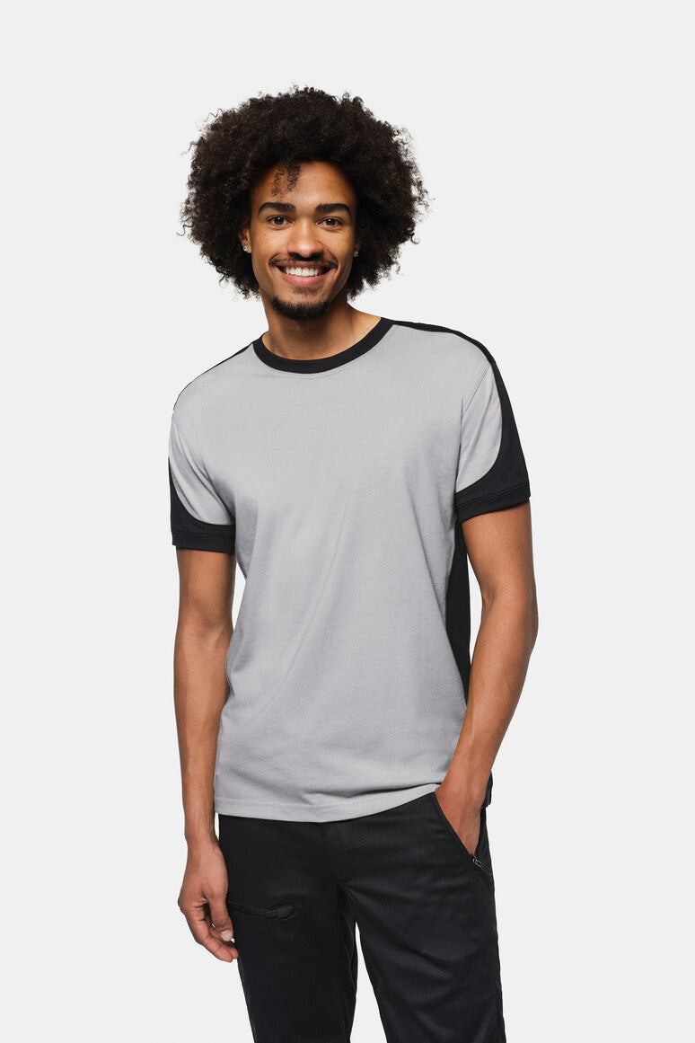 HAKRO T-Shirt Contrast MIKRALINAR® ECO - titan/schwarz