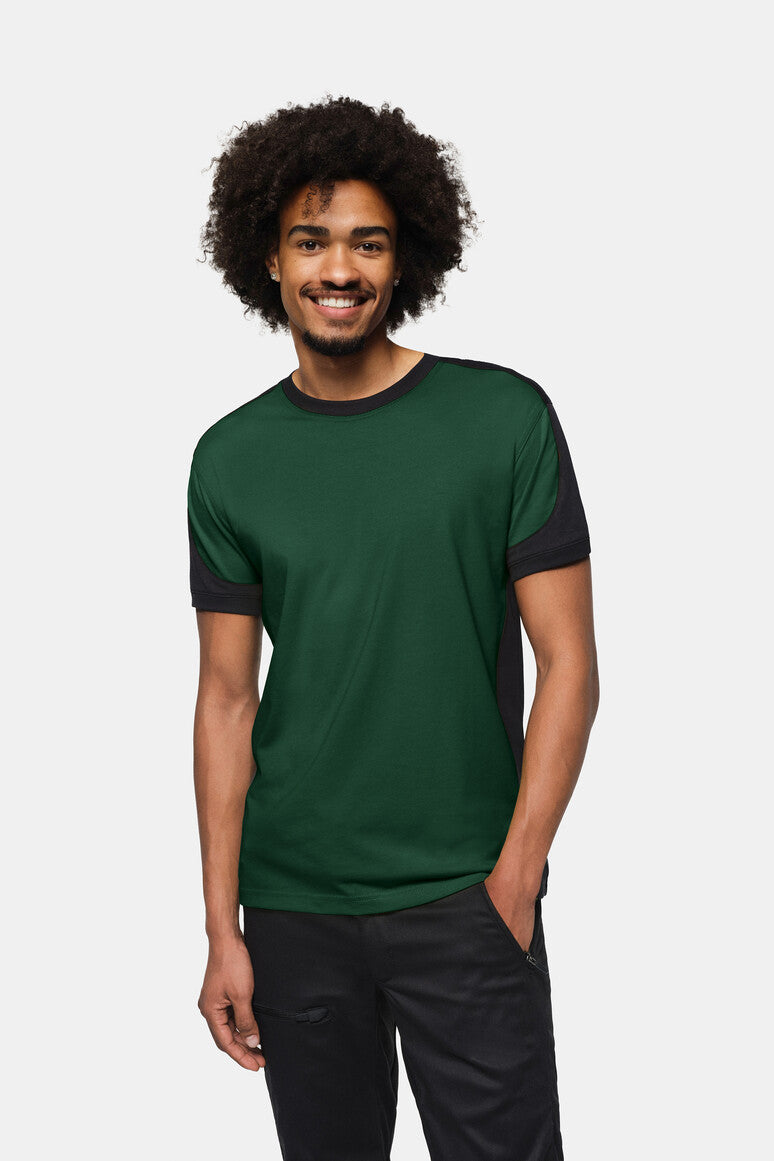 HAKRO T-Shirt Contrast MIKRALINAR® ECO - tanne/schwarz