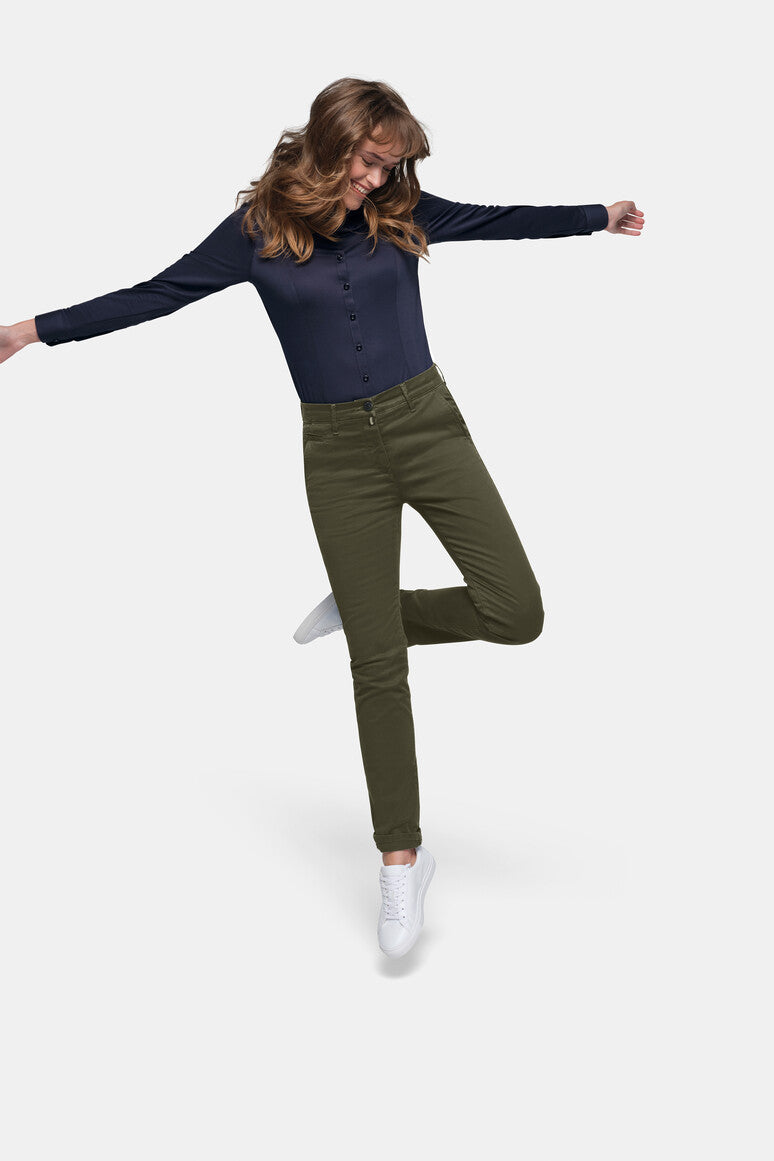 HAKRO Damen Chinohose X-Stretch - olive