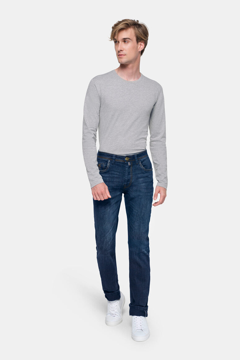 HAKRO 5-Pocket-Jeanshose X-Stretch ECO - indigo
