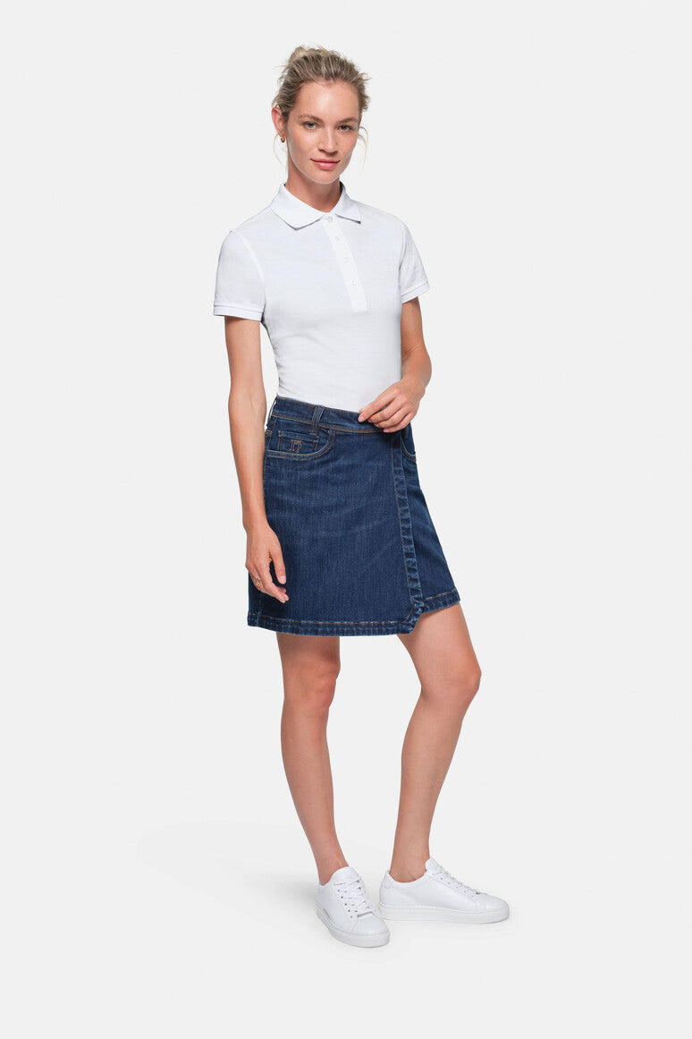 HAKRO Damen 5-Pocket-Jeansskort X-Stretch ECO - indigo