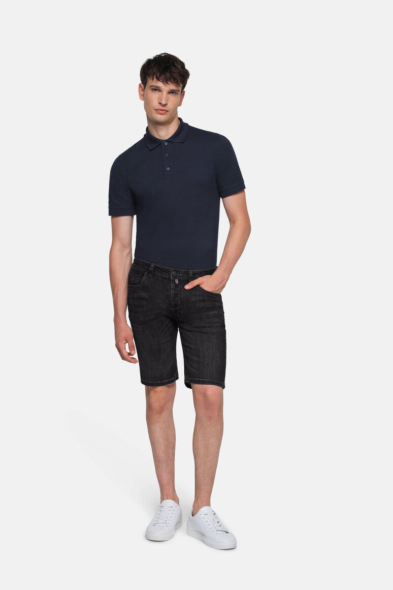 HAKRO 5-Pocket-Jeansshorts X-Stretch ECO - schwarz