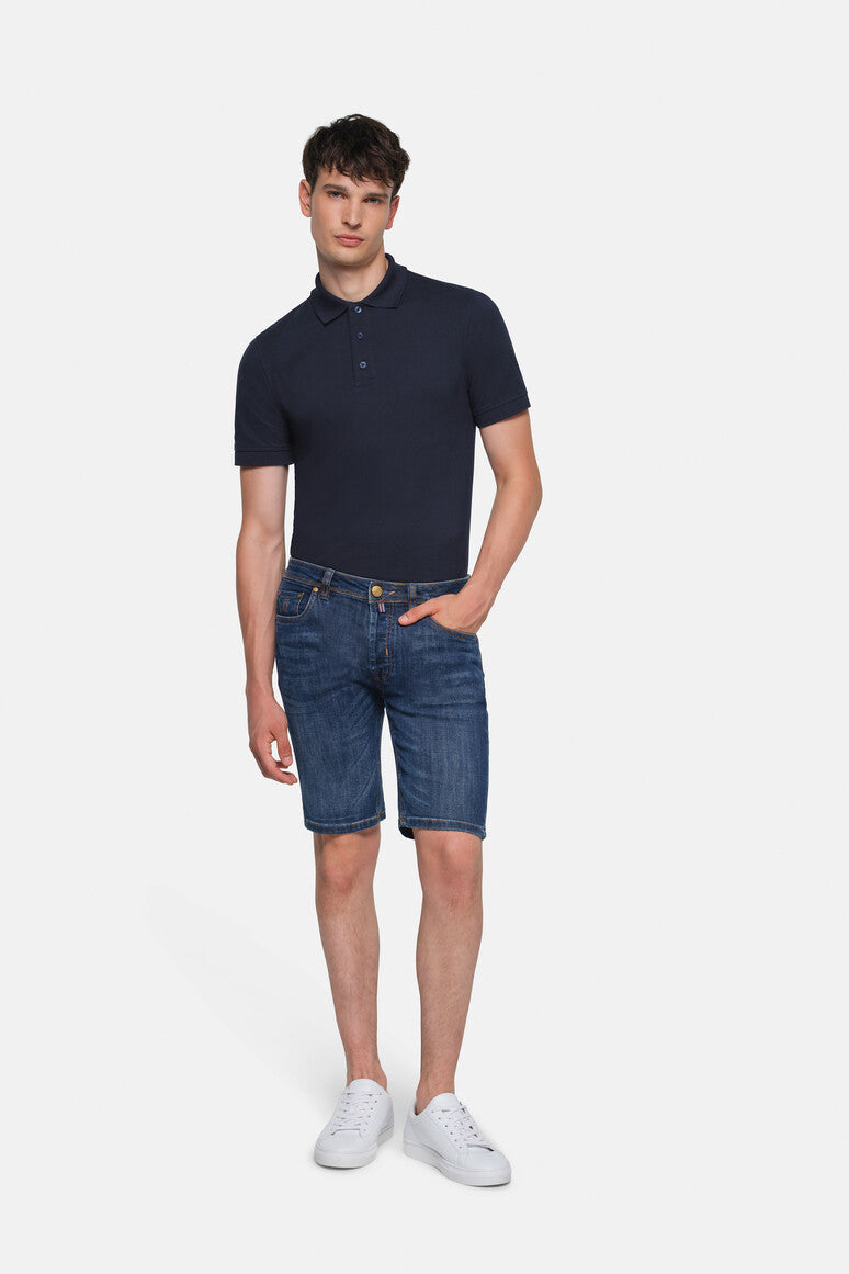 HAKRO 5-Pocket-Jeansshorts X-Stretch ECO - indigo