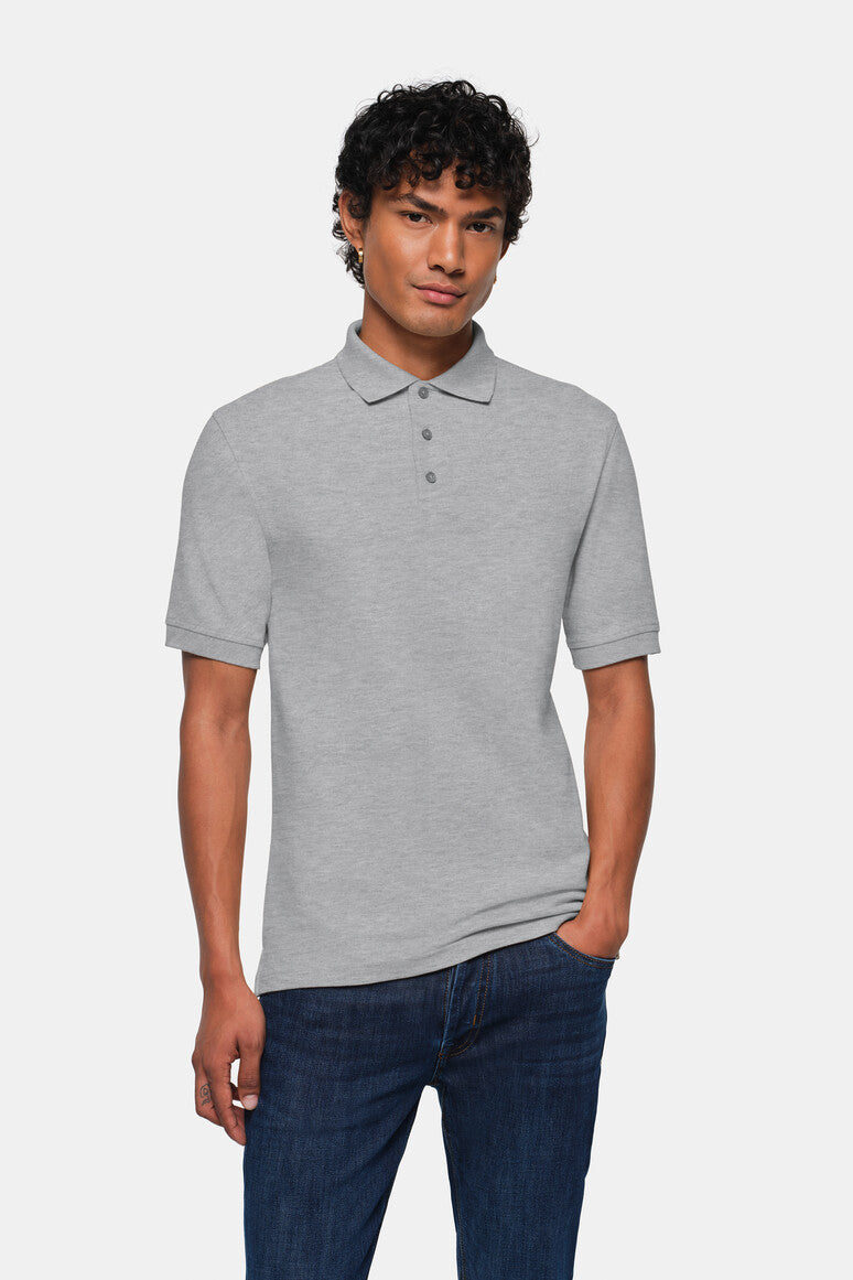 HAKRO Poloshirt Top - grau meliert