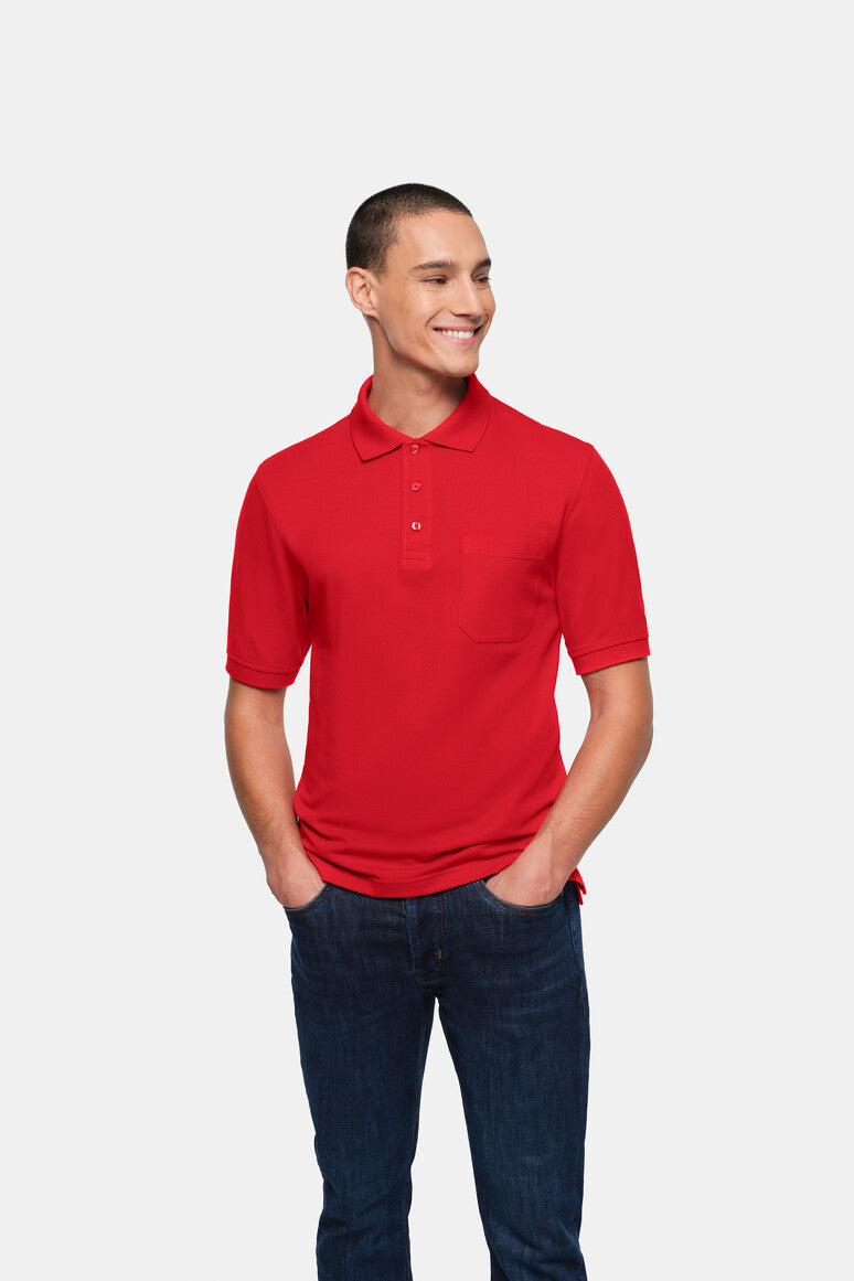HAKRO Pocket-Poloshirt Top - rot