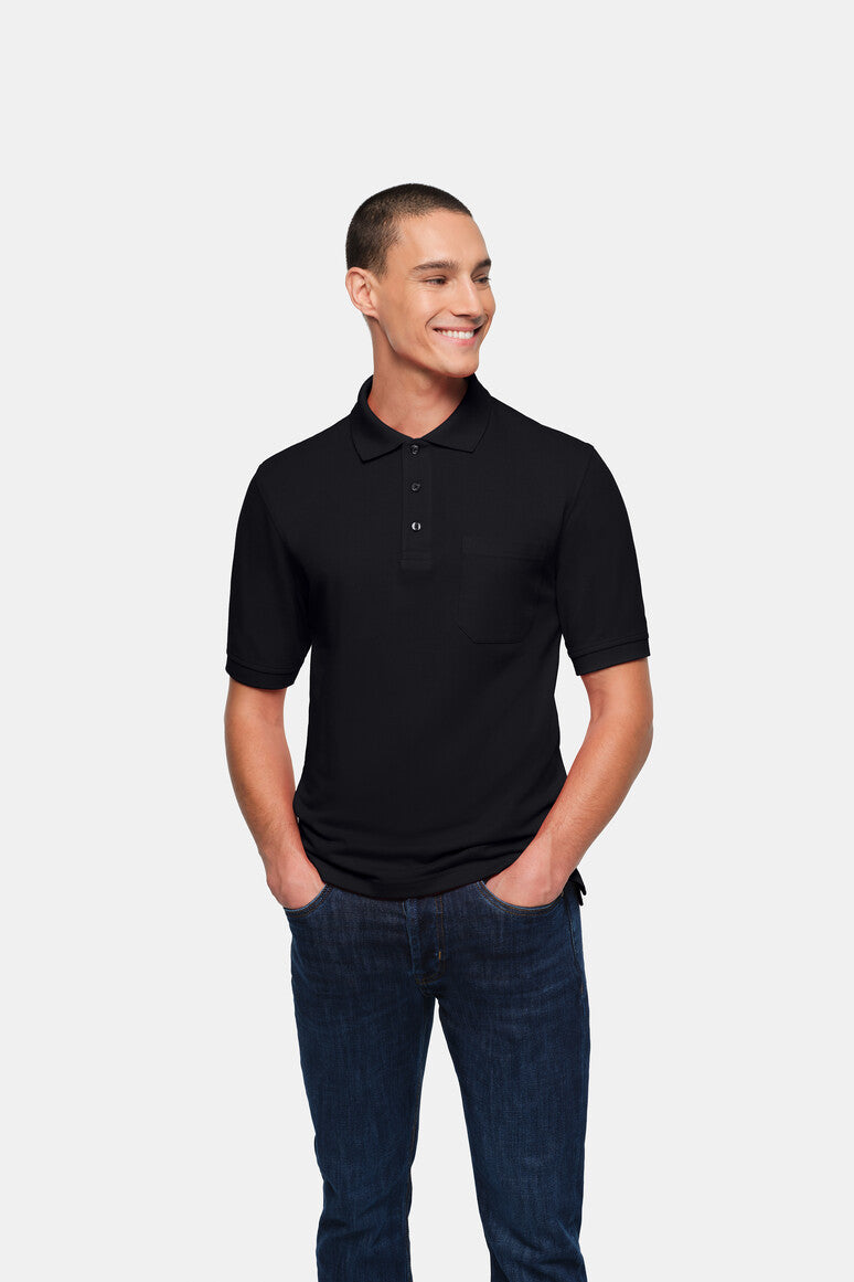 HAKRO Pocket-Poloshirt Top - schwarz