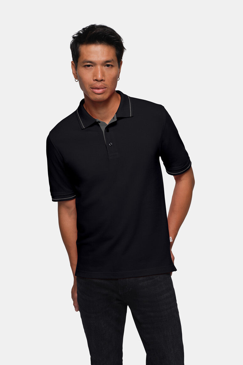 HAKRO Poloshirt Casual - schwarz/silber