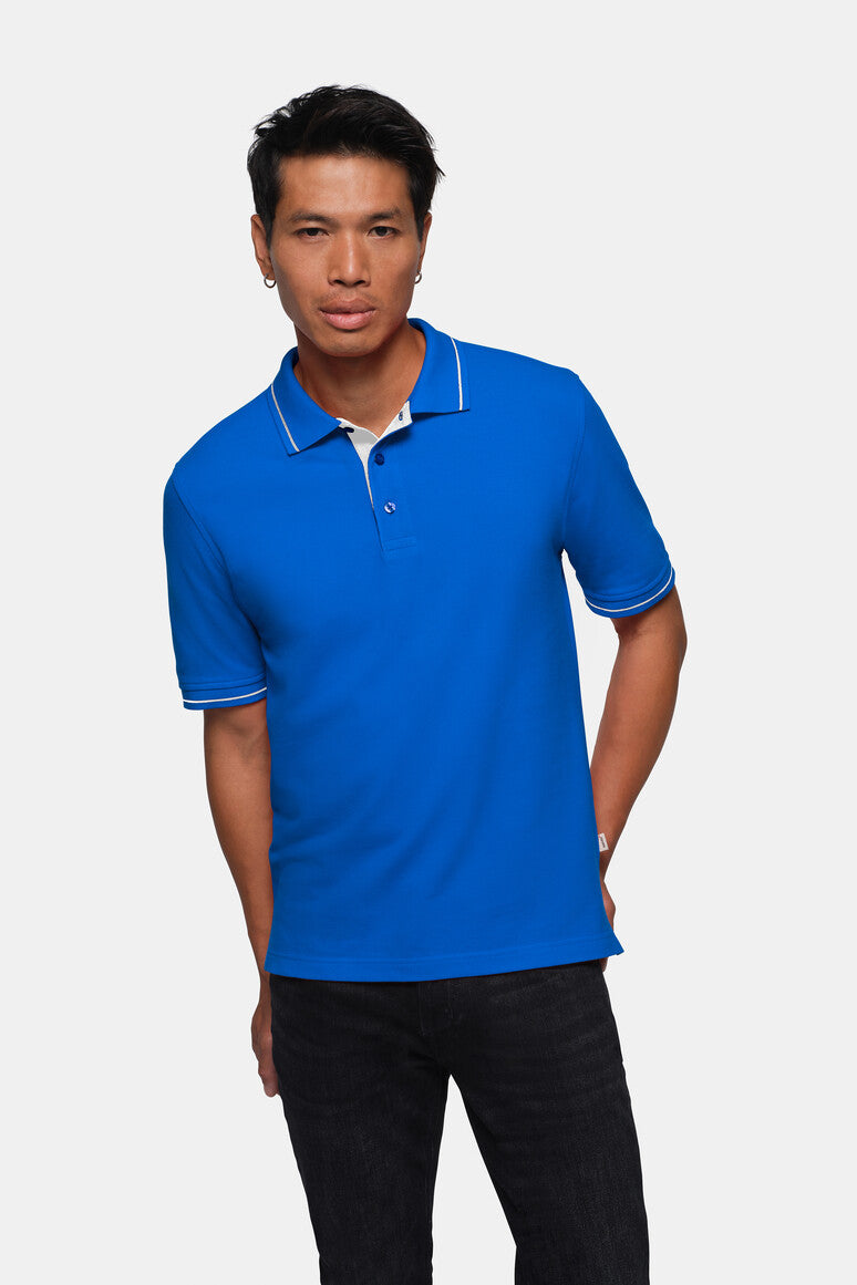 HAKRO Poloshirt Casual - royalblau/weiß