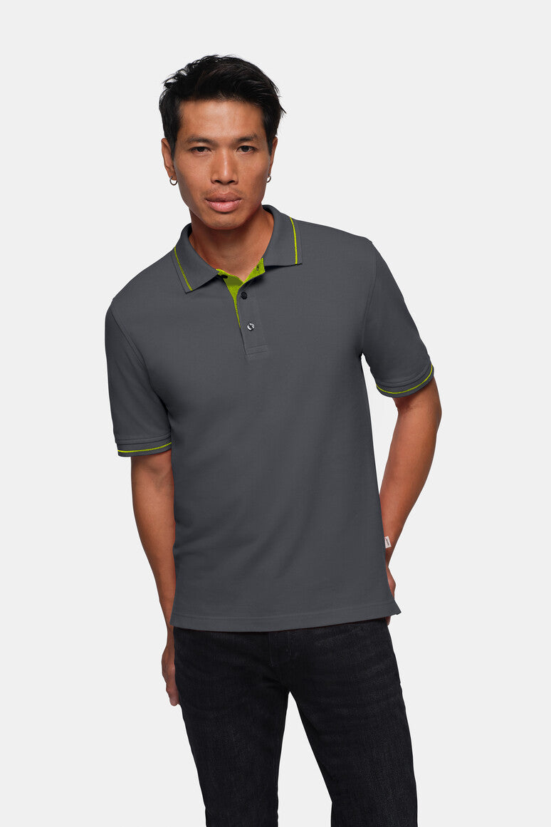 HAKRO Poloshirt Casual - anthrazit/kiwi