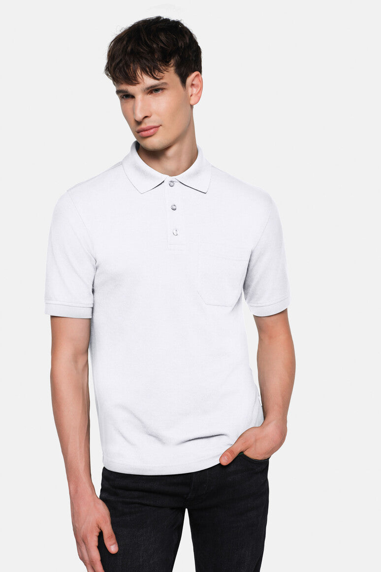 HAKRO Pocket-Poloshirt MIKRALINAR® - weiß
