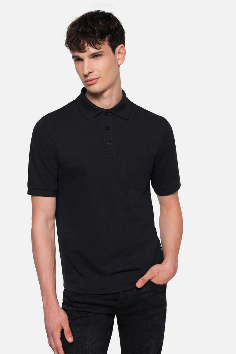 HAKRO Pocket-Poloshirt MIKRALINAR® - schwarz
