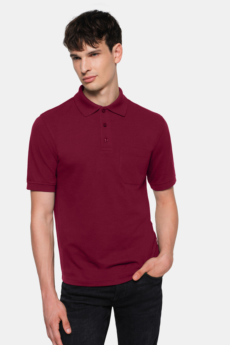 HAKRO Pocket-Poloshirt MIKRALINAR® - weinrot