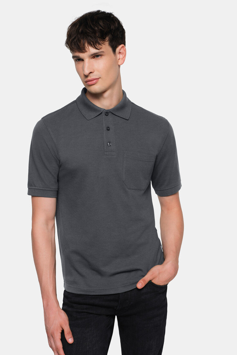 HAKRO Pocket-Poloshirt MIKRALINAR® - anthrazit