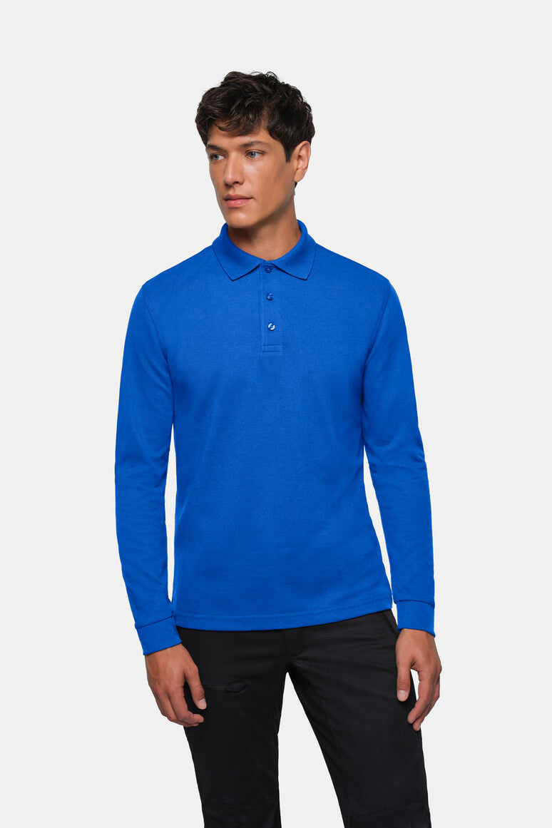 HAKRO Longsleeve-Poloshirt MIKRALINAR® - royalblau