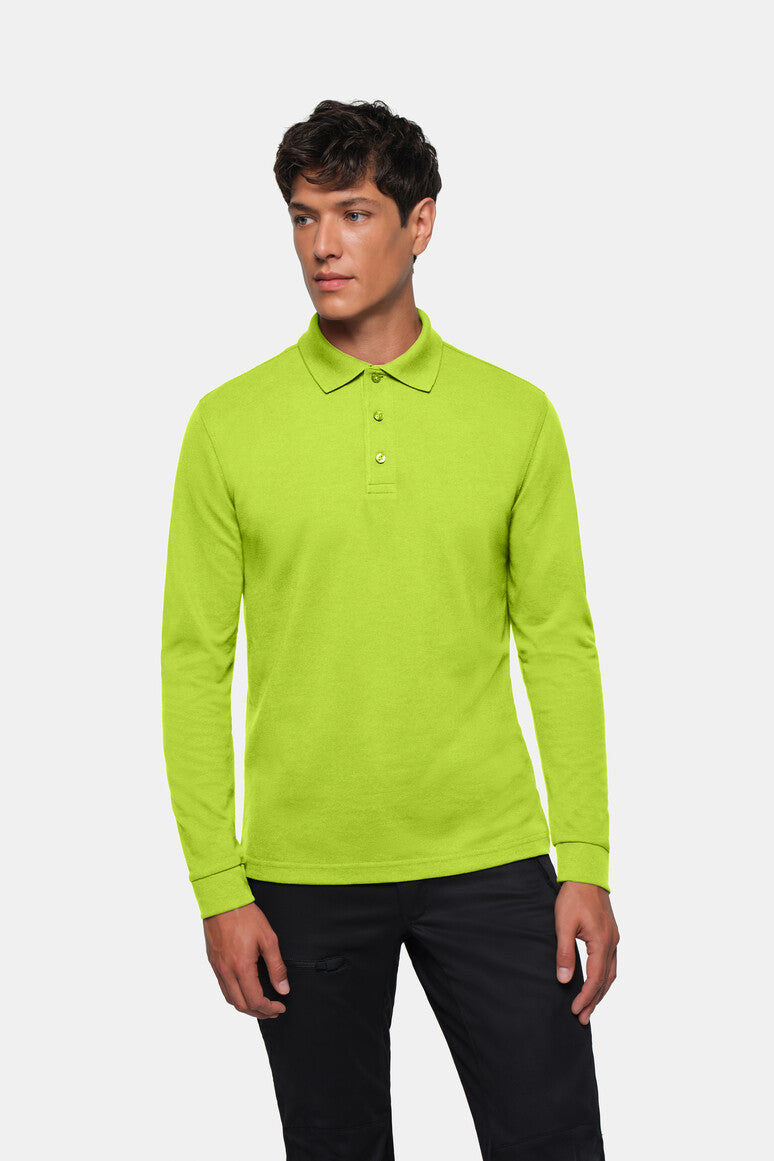 HAKRO Longsleeve-Poloshirt MIKRALINAR® - kiwi