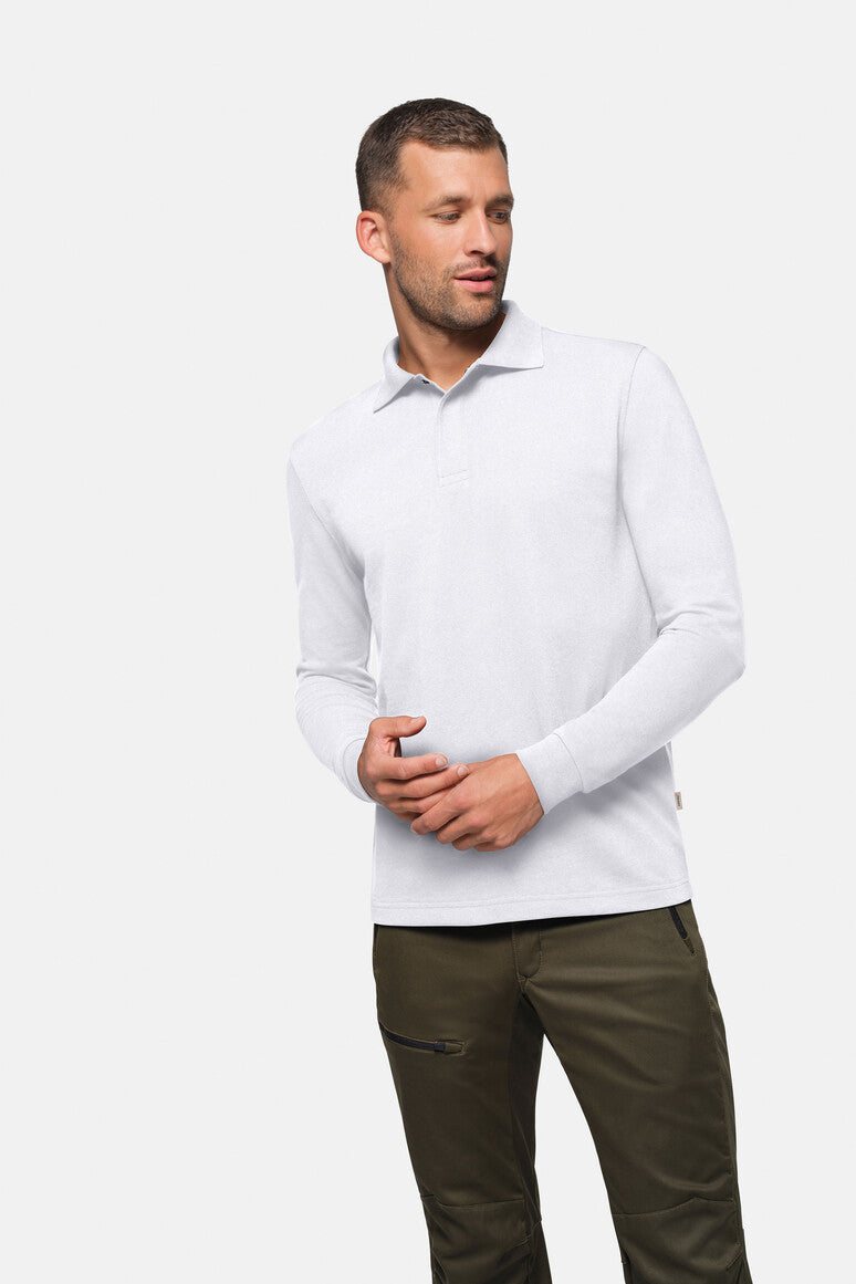 HAKRO Longsleeve-Poloshirt MIKRALINAR® HACCP - weiß