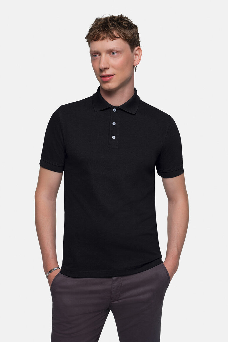 HAKRO Poloshirt Stretch - schwarz