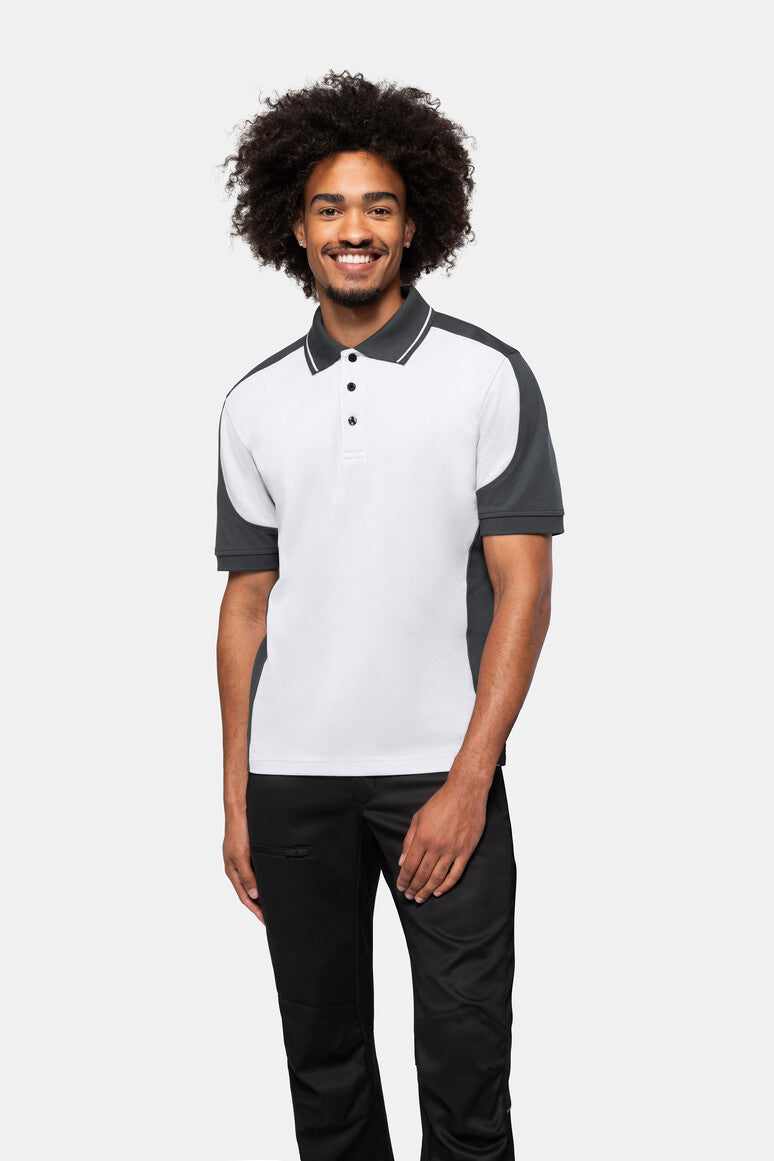 HAKRO Poloshirt Contrast MIKRALINAR® - weiß/anthrazit