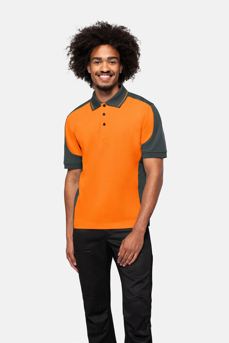 HAKRO Poloshirt Contrast MIKRALINAR® - orange/anthrazit