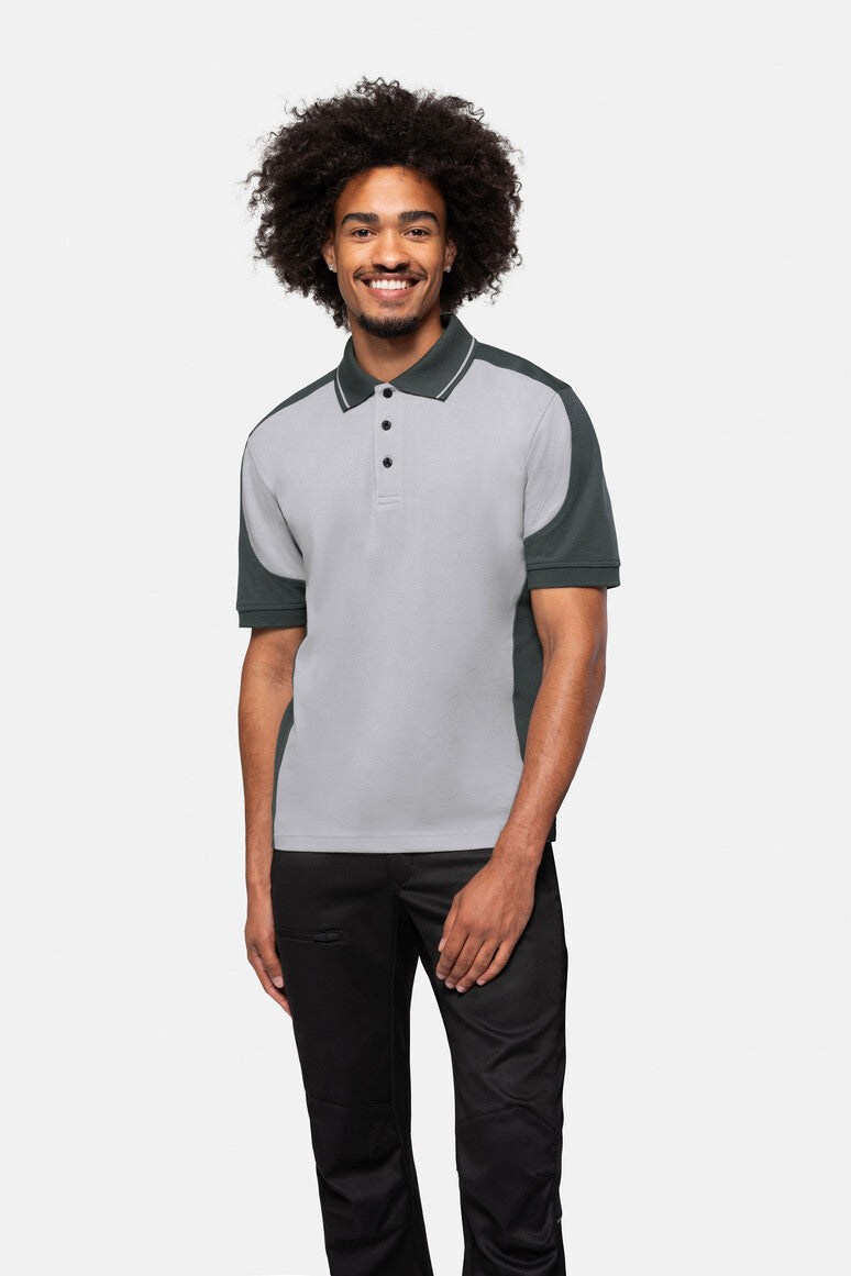 HAKRO Poloshirt Contrast MIKRALINAR® - titan/anthrazit