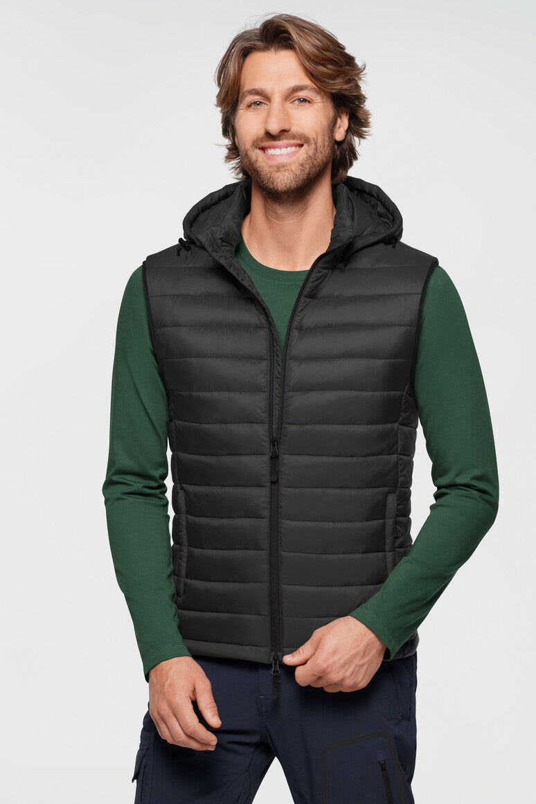 HAKRO Kapuzen-Loftweste - karbongrau