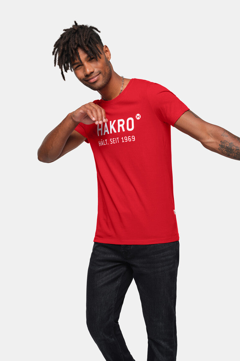 HAKRO T-Shirt Logo - rot