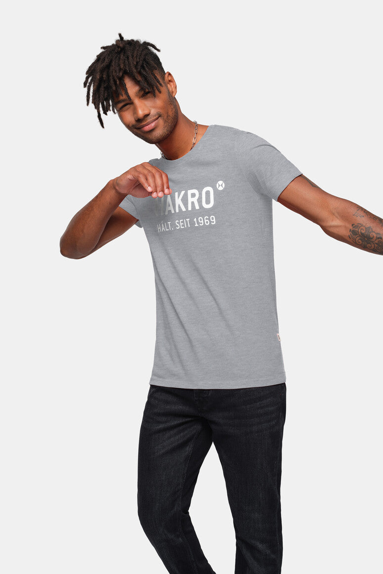 HAKRO T-Shirt Logo - grau meliert