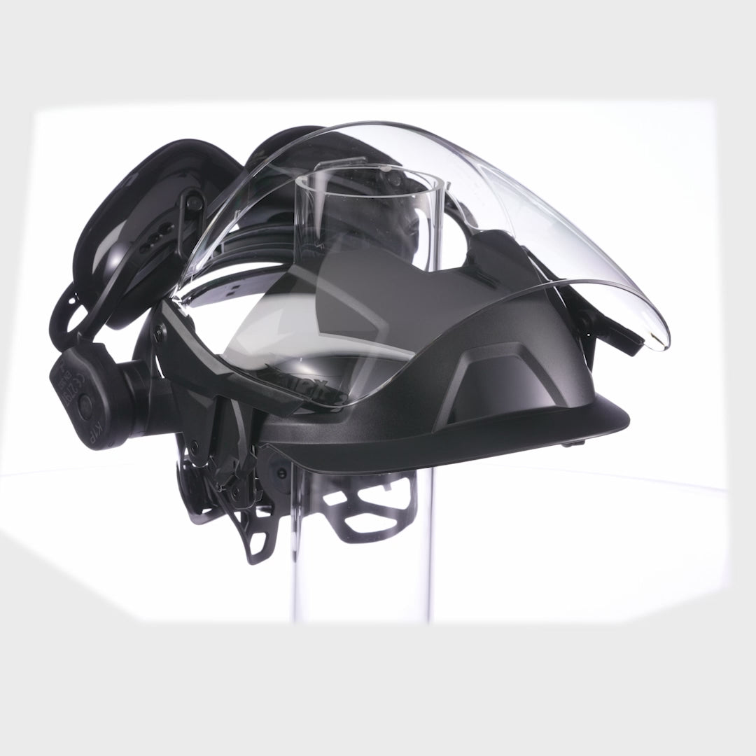 Video laden: uvex pheos faceguard Visier innen beschlagfrei, außen extrem kratzfest &amp; chemikalienbeständig mit Kapselgehörschutz K1P - MR NLF